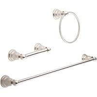 Amazon Basics AB-BR841-SN Juego de herrajes para baño- 3 piezas- níquel satinado